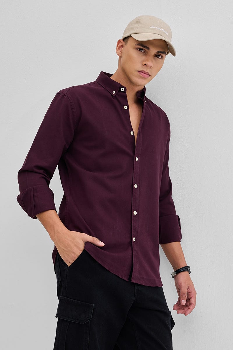 Men's Premium Solid Full Sleeve Button-Down Casual Shirt for Smart Everyday Style